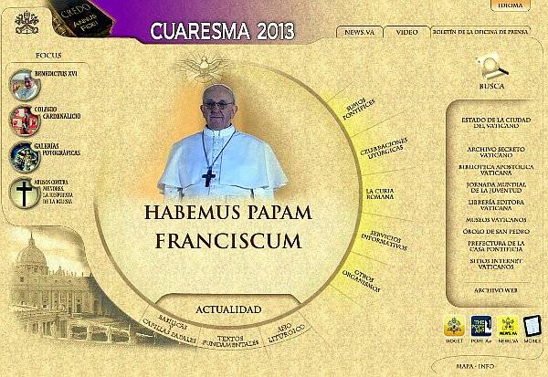 La Página Web del Vaticano ya actualizó su Página Principal