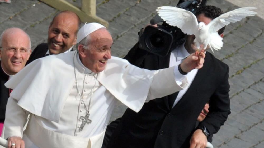 Papa Francisco se le posó una Paloma Blanca, InfoMistico.com